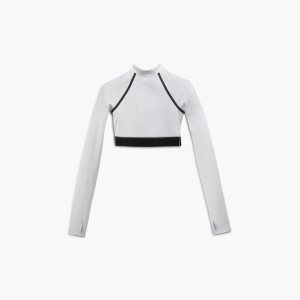 Koszulki Damskie Reebok Victoria Beckham Crop Białe PL 24UHEZN